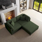 Modulares Cord-Sofa-Set mit Ottoman