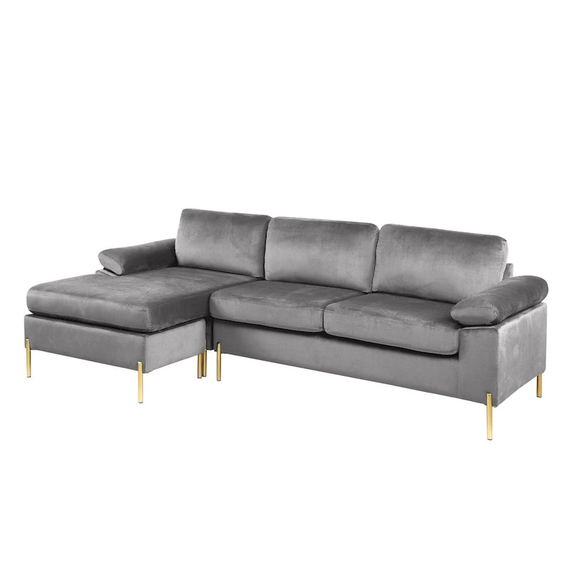 Shannon Samt Ecksofa mit Recamiere