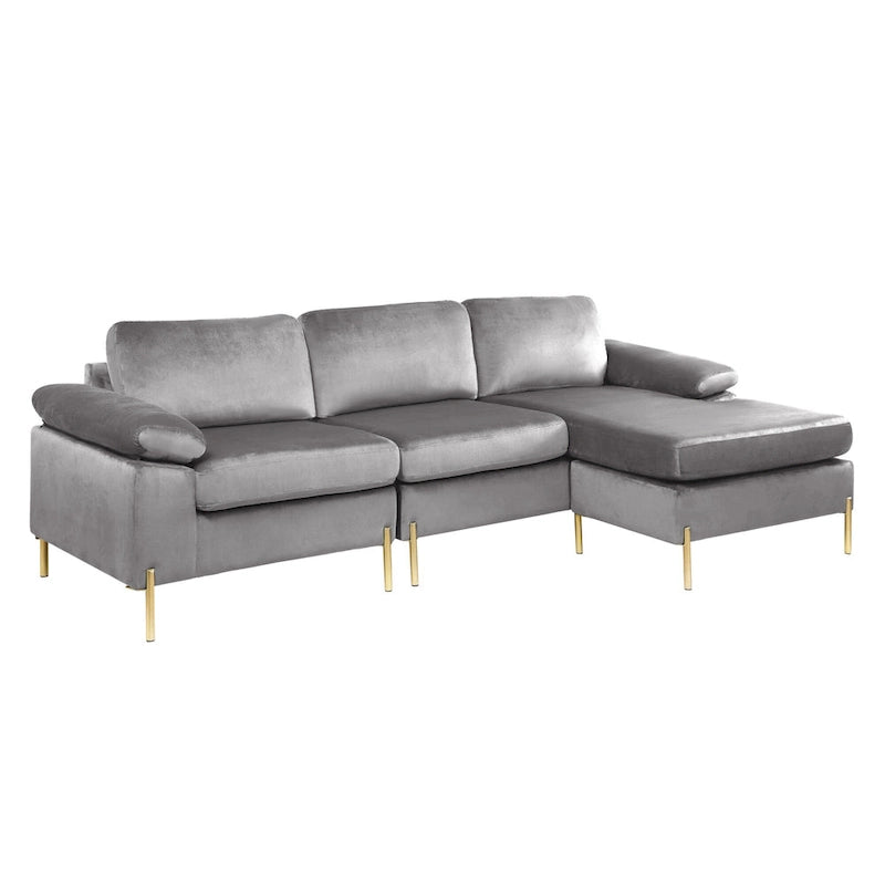 Shannon Samt Ecksofa mit Recamiere