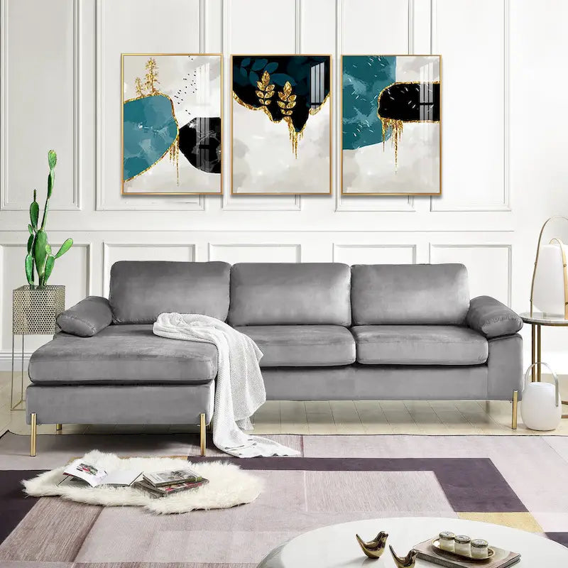 Shannon Samt Ecksofa mit Recamiere