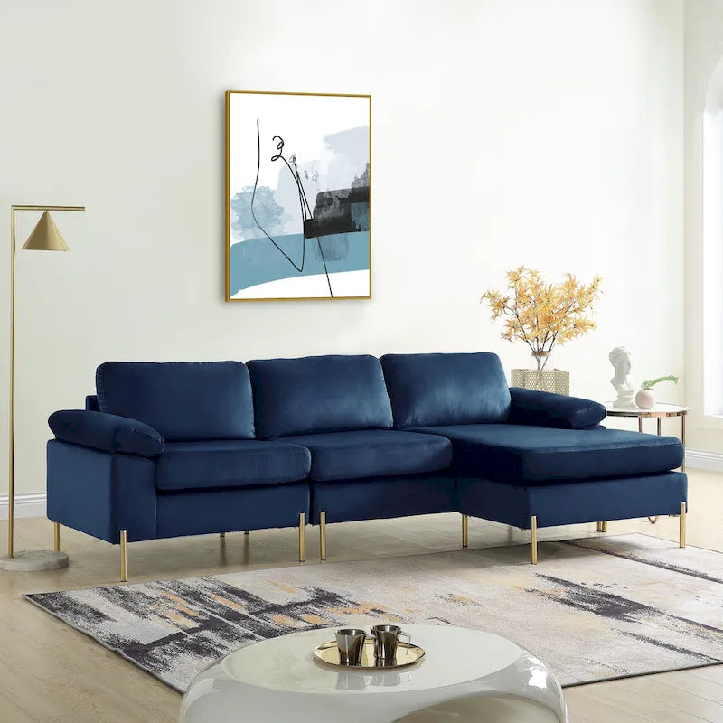 Shannon Samt Ecksofa mit Recamiere