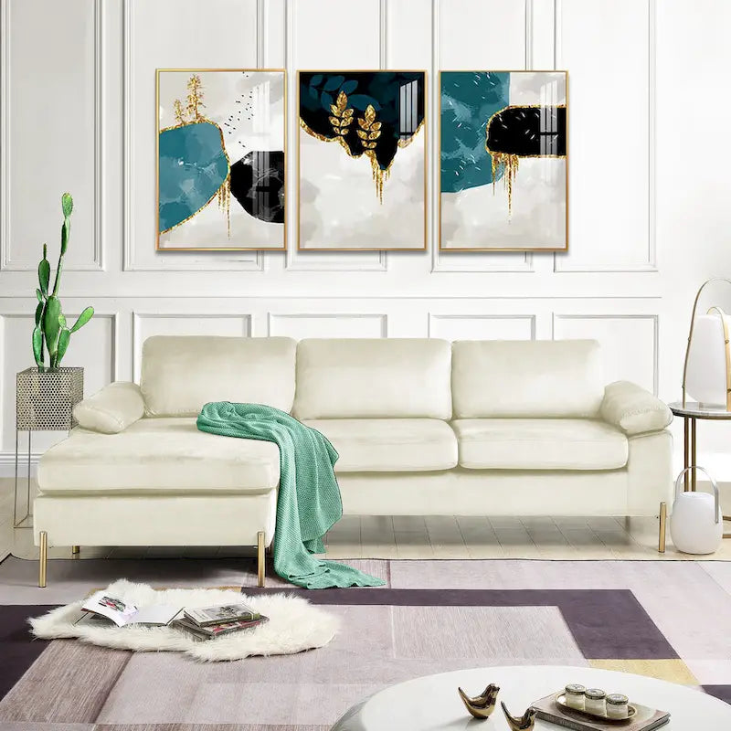 Shannon Samt Ecksofa mit Recamiere