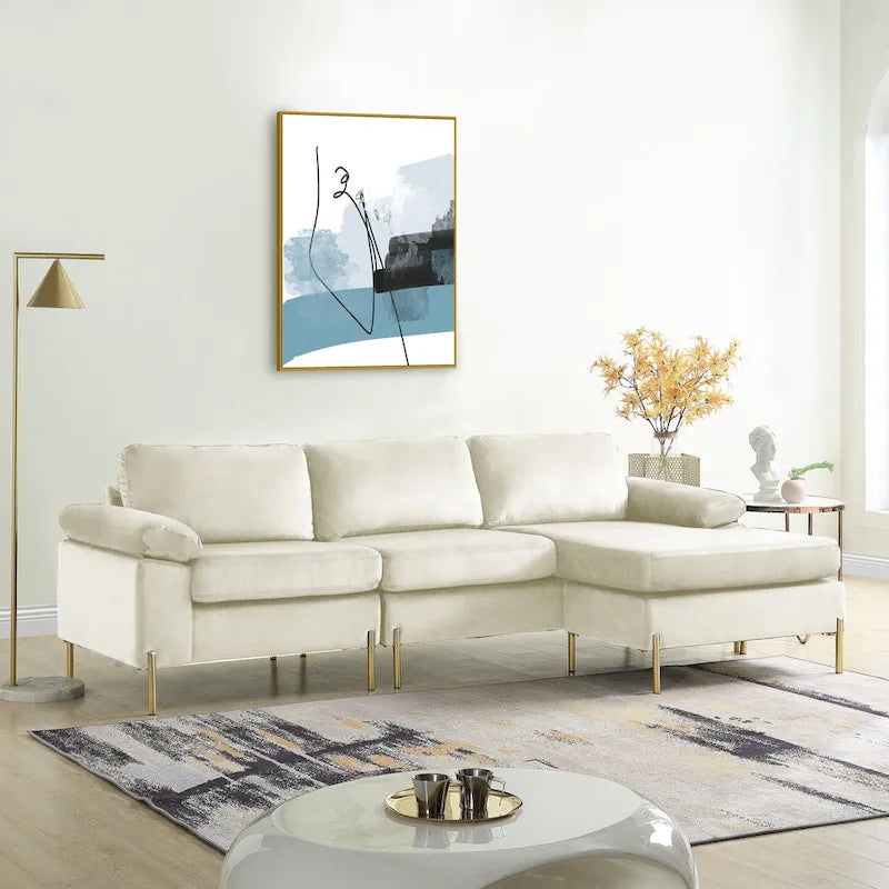 Shannon Samt Ecksofa mit Recamiere