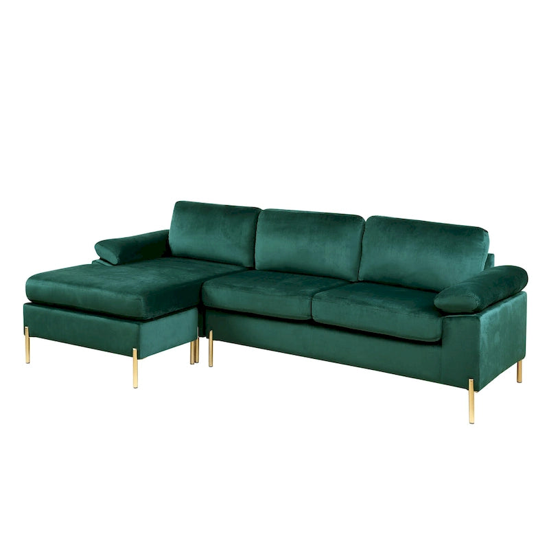 Shannon Samt Ecksofa mit Recamiere