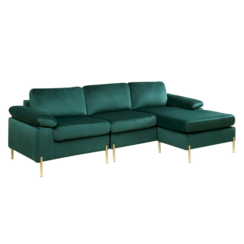 Shannon Samt Ecksofa mit Recamiere