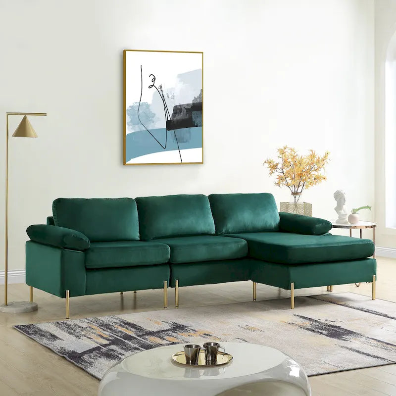 Shannon Samt Ecksofa mit Recamiere