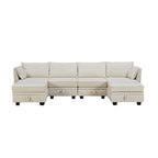 Modernes modulares U-förmiges Ecksofa, umwandelbares Schlafsofa mit beidseitig montierbarer Récamiere