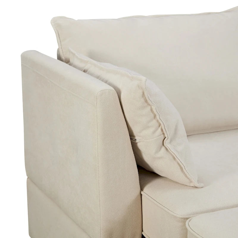 Modernes modulares U-förmiges Ecksofa, umwandelbares Schlafsofa mit beidseitig montierbarer Récamiere