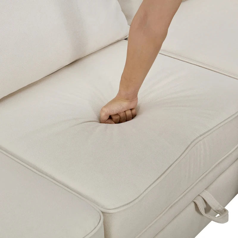 Modernes modulares U-förmiges Ecksofa, umwandelbares Schlafsofa mit beidseitig montierbarer Récamiere