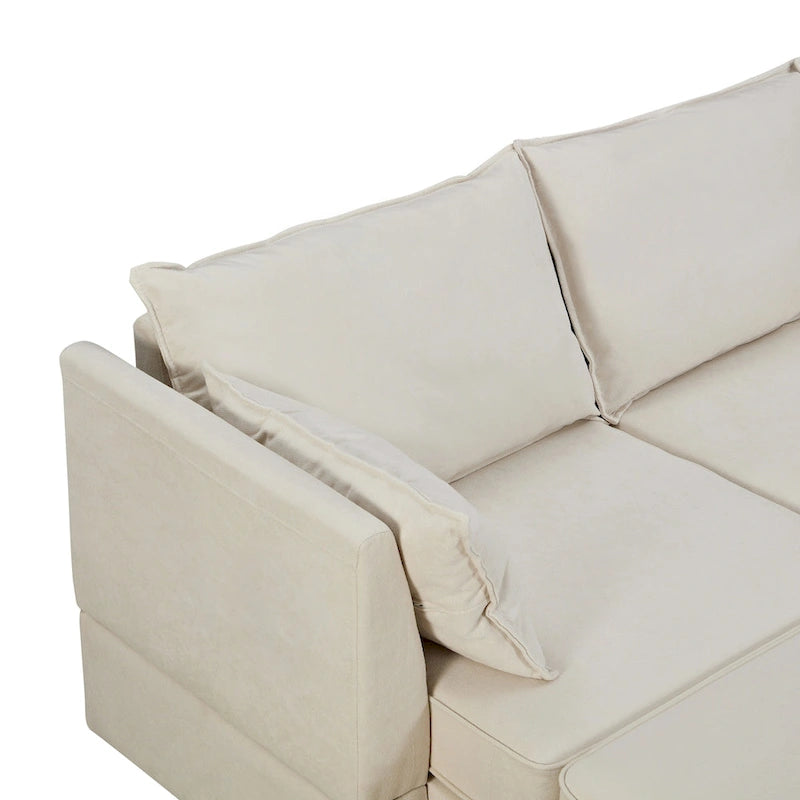 Modernes modulares U-förmiges Ecksofa, umwandelbares Schlafsofa mit beidseitig montierbarer Récamiere