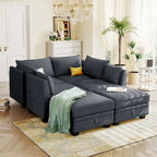 Modernes modulares U-förmiges Ecksofa, umwandelbares Schlafsofa mit beidseitig montierbarer Récamiere