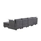 Modernes modulares U-förmiges Ecksofa, umwandelbares Schlafsofa mit beidseitig montierbarer Récamiere