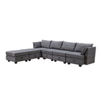 Modernes modulares U-förmiges Ecksofa, umwandelbares Schlafsofa mit beidseitig montierbarer Récamiere