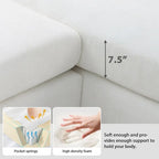 Übergroßes Ecksofa mit Récamiere, L-förmiges Chenille-Sofa für Wohnzimmer, Wohnung, Büro