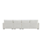 Übergroßes Ecksofa mit Récamiere, L-förmiges Chenille-Sofa für Wohnzimmer, Wohnung, Büro