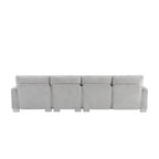 Übergroßes Ecksofa mit Récamiere, L-förmiges Chenille-Sofa für Wohnzimmer, Wohnung, Büro