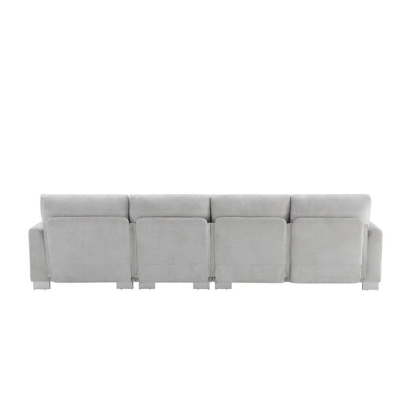 Übergroßes Ecksofa mit Récamiere, L-förmiges Chenille-Sofa für Wohnzimmer, Wohnung, Büro