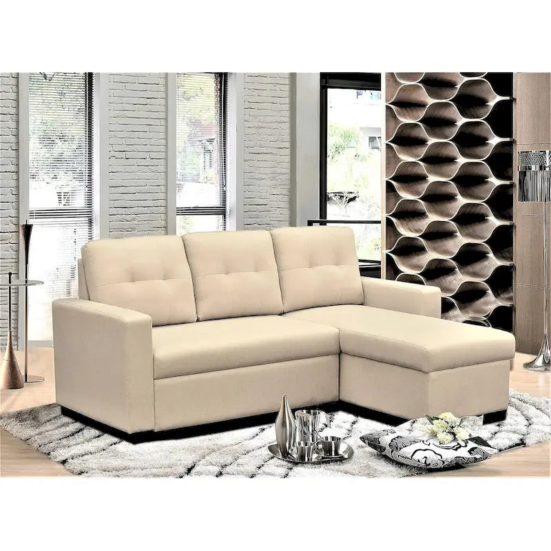 US Pride Furniture 79.92 Zoll wandelbares L-förmiges Schlafsofa Elegante Apartmentmöbel