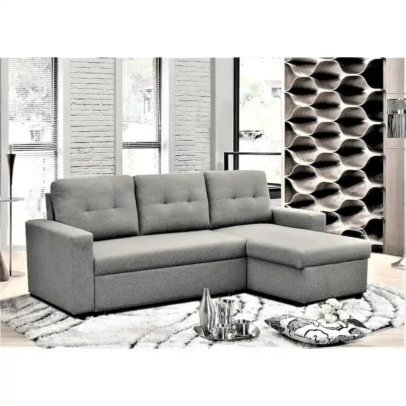 US Pride Furniture 79.92 Zoll wandelbares L-förmiges Schlafsofa Elegante Apartmentmöbel