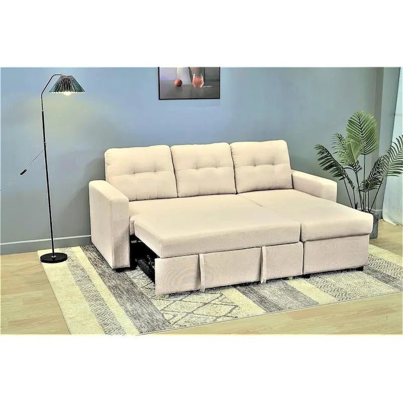 US Pride Furniture 79.92 Zoll wandelbares L-förmiges Schlafsofa Elegante Apartmentmöbel