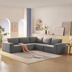 Modulares L-förmiges Ecksofa, Luxuriöses Boden-Couch-Set, Polstermöbel für den Innenbereich, Schaumstoffgefülltes Schlafsofa