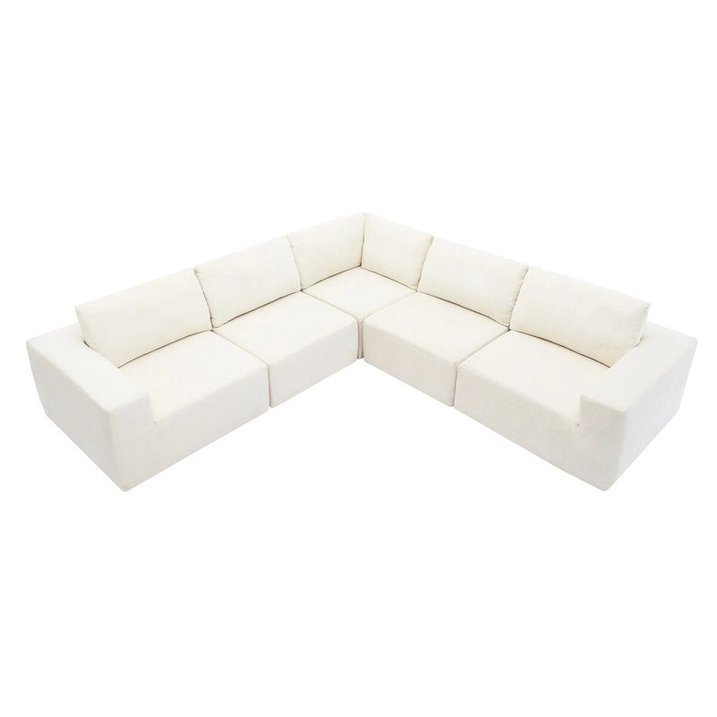 Modulares L-förmiges Ecksofa, Luxuriöses Boden-Couch-Set, Polstermöbel für den Innenbereich, Schaumstoffgefülltes Schlafsofa