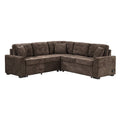 82,6 Zoll L-förmiges Auszieh-Schlafsofa mit Rollen, USB-Anschlüssen, Steckdosen - 82,6B x 82,6T x 33H