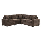 82,6 Zoll L-förmiges Auszieh-Schlafsofa mit Rollen, USB-Anschlüssen, Steckdosen - 82,6B x 82,6T x 33H
