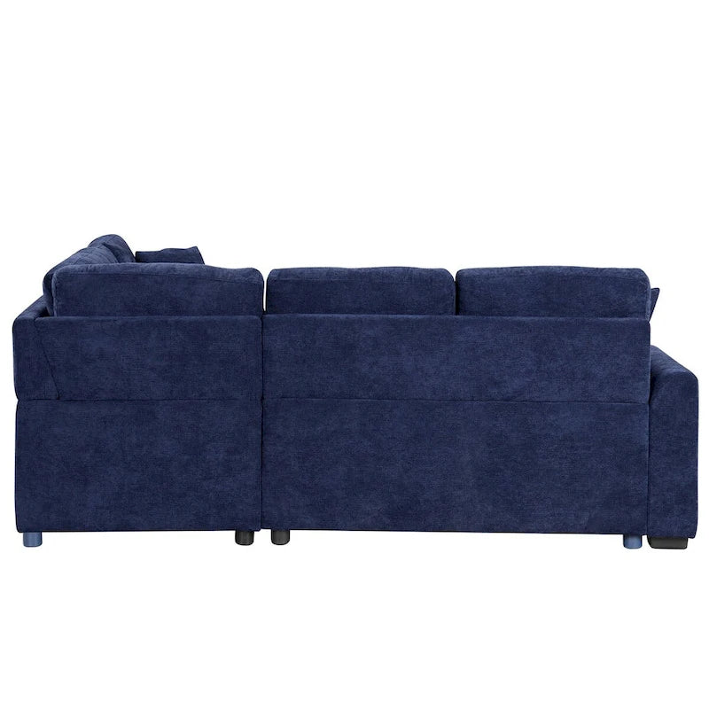 82,6 Zoll L-förmiges Auszieh-Schlafsofa mit Rollen, USB-Anschlüssen, Steckdosen - 82,6B x 82,6T x 33H