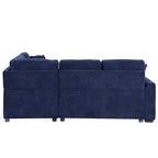 82,6 Zoll L-förmiges Auszieh-Schlafsofa mit Rollen, USB-Anschlüssen, Steckdosen - 82,6B x 82,6T x 33H