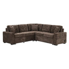 82,6 Zoll L-förmiges Auszieh-Schlafsofa mit Rollen, USB-Anschlüssen, Steckdosen - 82,6B x 82,6T x 33H