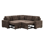 82,6 Zoll L-förmiges Auszieh-Schlafsofa mit Rollen, USB-Anschlüssen, Steckdosen - 82,6B x 82,6T x 33H