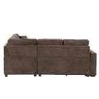 82,6 Zoll L-förmiges Auszieh-Schlafsofa mit Rollen, USB-Anschlüssen, Steckdosen - 82,6B x 82,6T x 33H