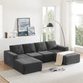 Modulares U-förmiges Sektionssofa, Luxuriöses Chenille-Bodencouch-Set
