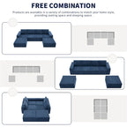 Modulares U-förmiges Sektionssofa, Luxuriöses Chenille-Bodencouch-Set