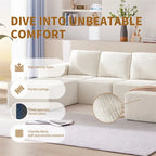 Modulares U-förmiges Sektionssofa, Luxuriöses Chenille-Bodencouch-Set