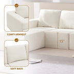 Modulares U-förmiges Sektionssofa, Luxuriöses Chenille-Bodencouch-Set