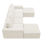 Modulares U-förmiges Sektionssofa, Luxuriöses Chenille-Bodencouch-Set