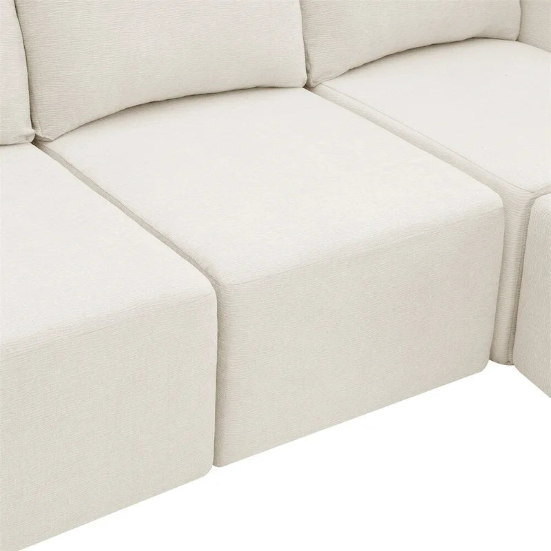 Modulares U-förmiges Sektionssofa, Luxuriöses Chenille-Bodencouch-Set