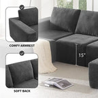 Modulares U-förmiges Sektionssofa, Luxuriöses Chenille-Bodencouch-Set