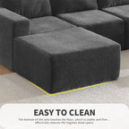 Modulares U-förmiges Sektionssofa, Luxuriöses Chenille-Bodencouch-Set