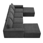 Modulares U-förmiges Sektionssofa, Luxuriöses Chenille-Bodencouch-Set
