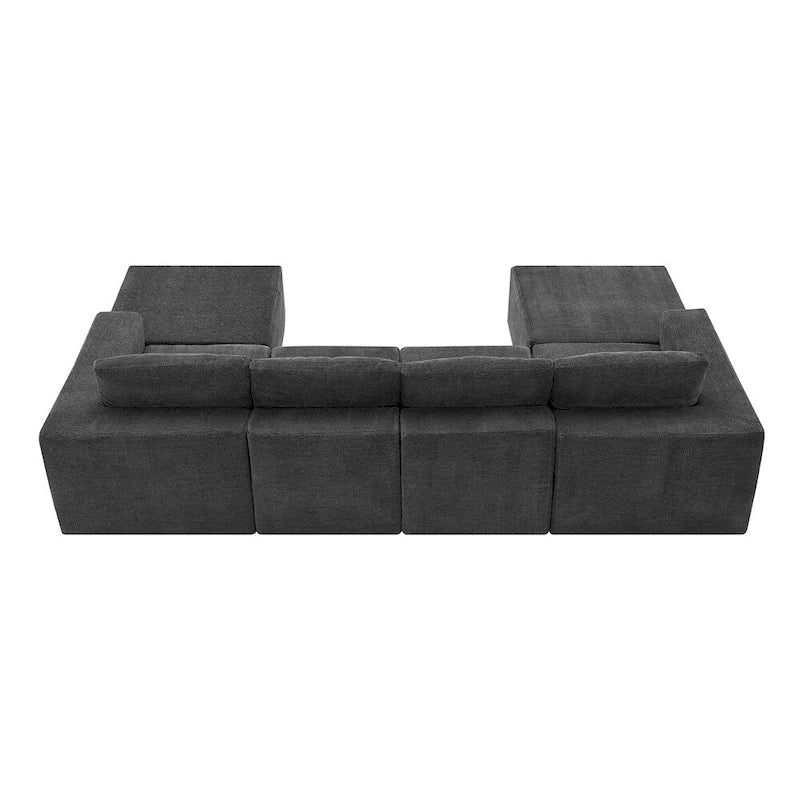 Modulares U-förmiges Sektionssofa, Luxuriöses Chenille-Bodencouch-Set