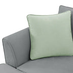 112 Zoll L-förmiges modulares 7-Sitzer-Sofa mit Ottomane und drei Kissen - 112B x 87T x 33H