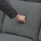 112 Zoll L-förmiges modulares 7-Sitzer-Sofa mit Ottomane und drei Kissen - 112B x 87T x 33H