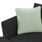 112 Zoll L-förmiges modulares 7-Sitzer-Sofa mit Ottomane und drei Kissen - 112B x 87T x 33H