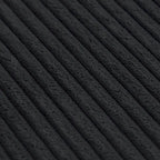 Schwarzes Cord-Ecksofa, individuell anpassbares Sofa mit Kissen.