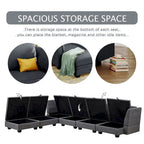 Modernes großes U-förmiges modulares Ecksofa, umwandelbares Schlafsofa mit beidseitig montierbarer Récamiere für das Wohnzimmer, Stauraumsitz