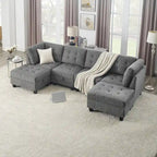 DIY Kombinierbares modulares Ecksofa, Grau