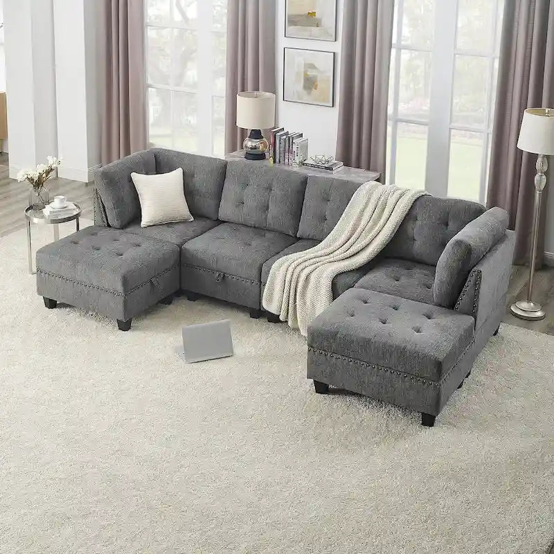 DIY Kombinierbares modulares Ecksofa, Grau